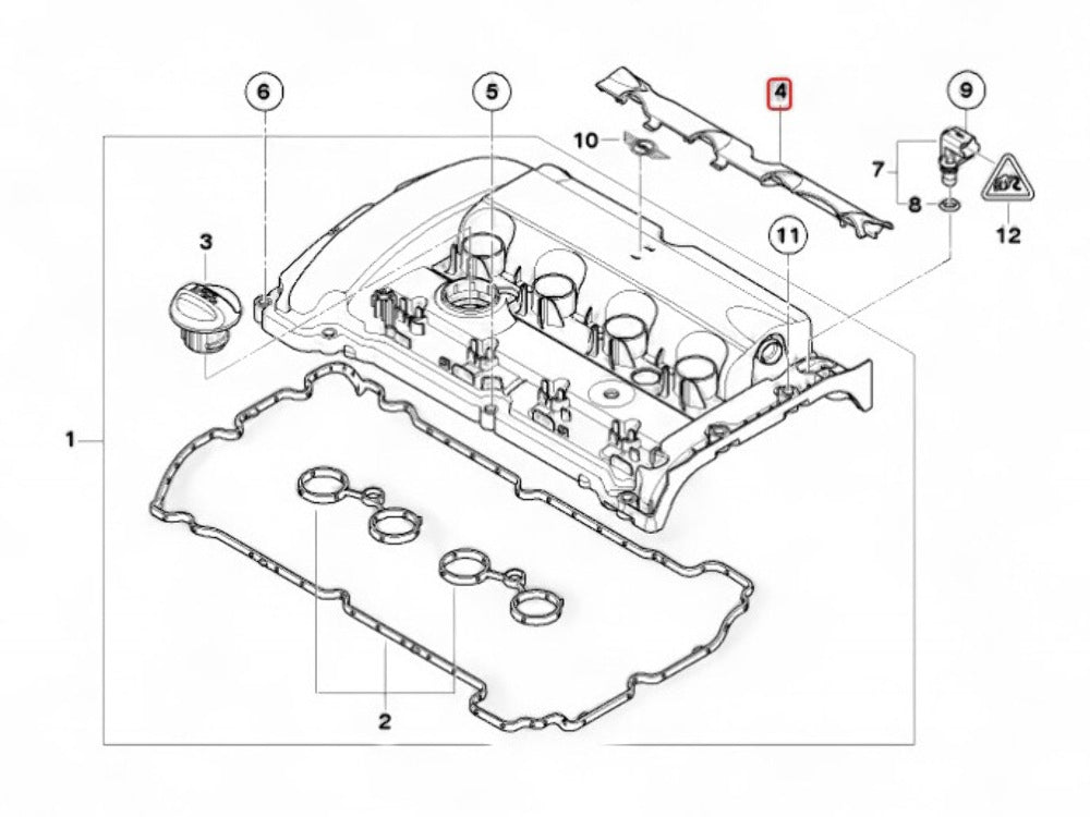 Mini Cooper S JCW Valve Cover Coil Trim Cover N14 11127561715 07-11 R5x