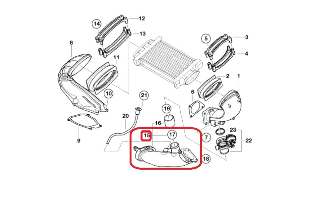 Mini Cooper S Intake Duct for Supercharger Manual 17511524439 02-08 R52 R53