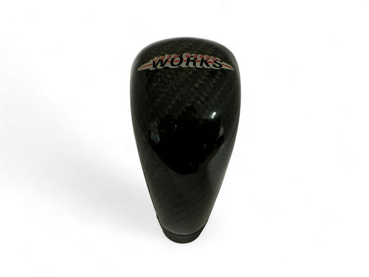 Mini Cooper Carbon Fiber and Leather JCW Shift Knob 25110396878 05-08 R52 R53 443