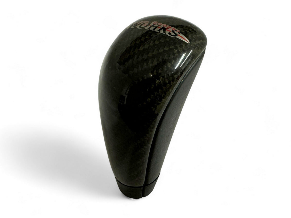 Mini Cooper Carbon Fiber and Leather JCW Shift Knob 25110396878 05-08 R52 R53 443