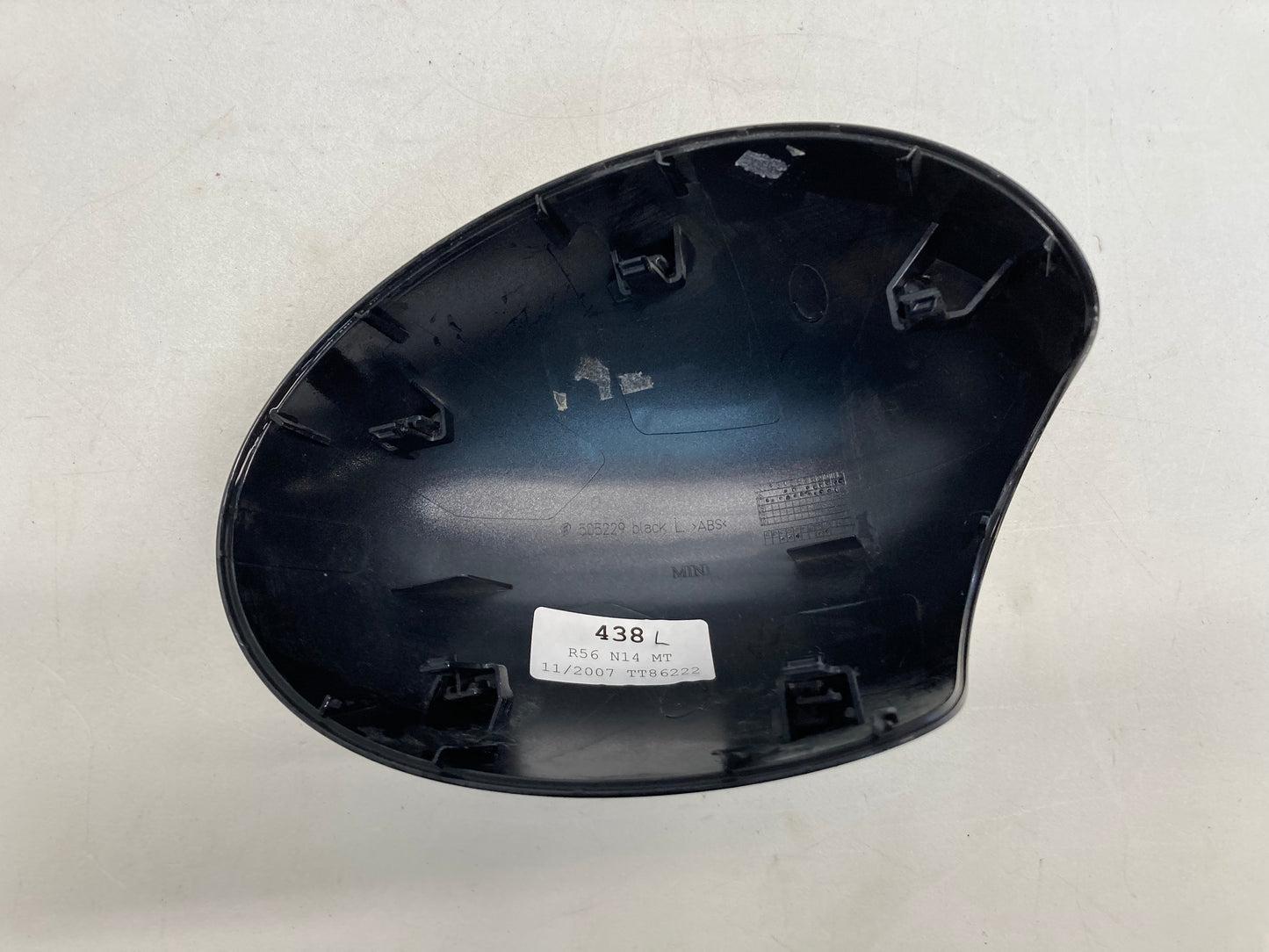 Mini Cooper Left Mirror Cap w/o Power Fold Black 51162754913 07-16 R5x R6x 438