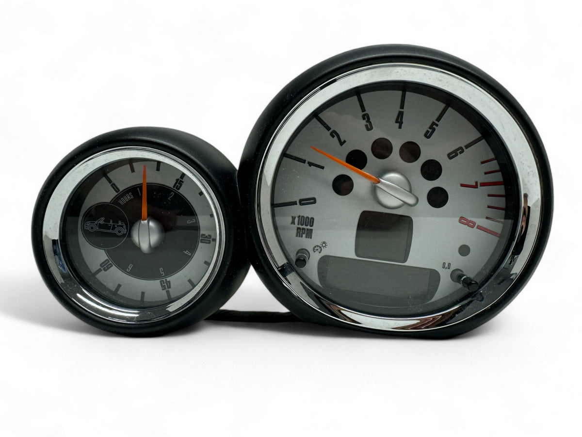 Mini Cooper Convertible Tachometer w/ Always Open Timer Chrome 62109325837 09-15 R57 R59