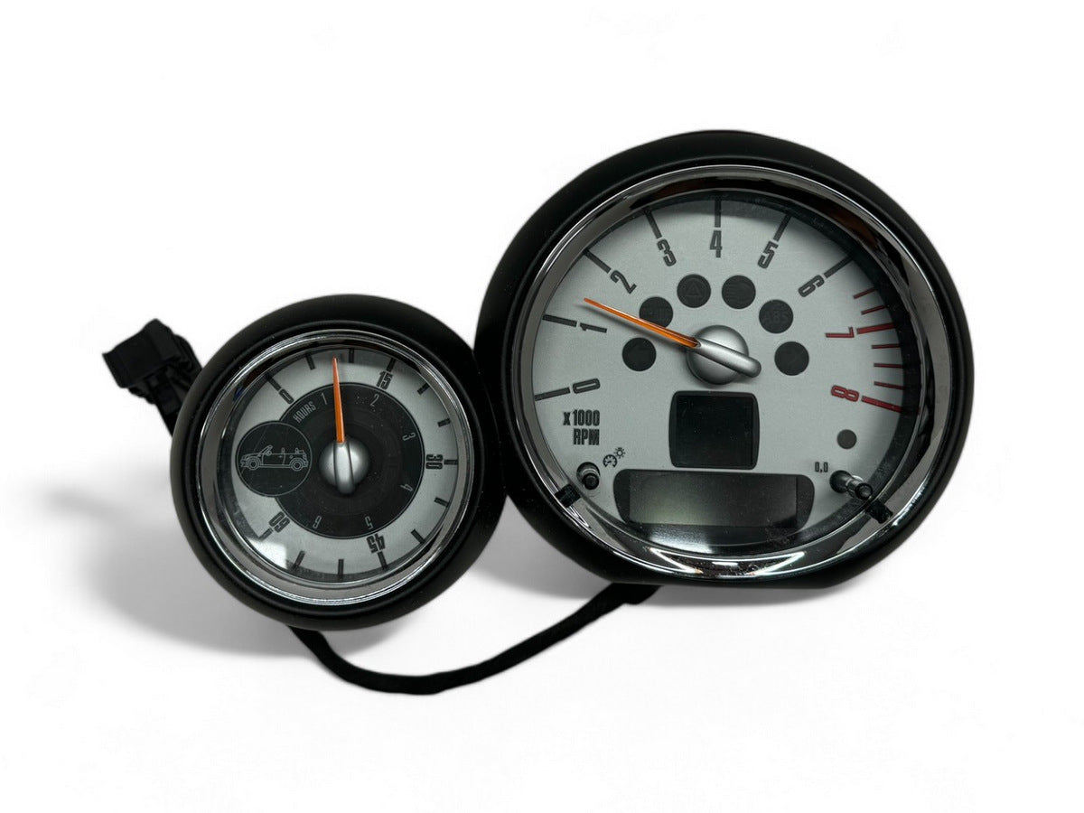 Mini Cooper Convertible Tachometer w/ Always Open Timer Chrome 62109325837 09-15 R57 R59