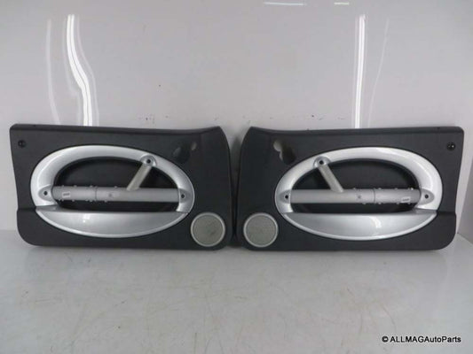 Mini Cooper Door Panels Panther Black w/Silver Trim Non H/K 05-08 R50 R52 R53 109