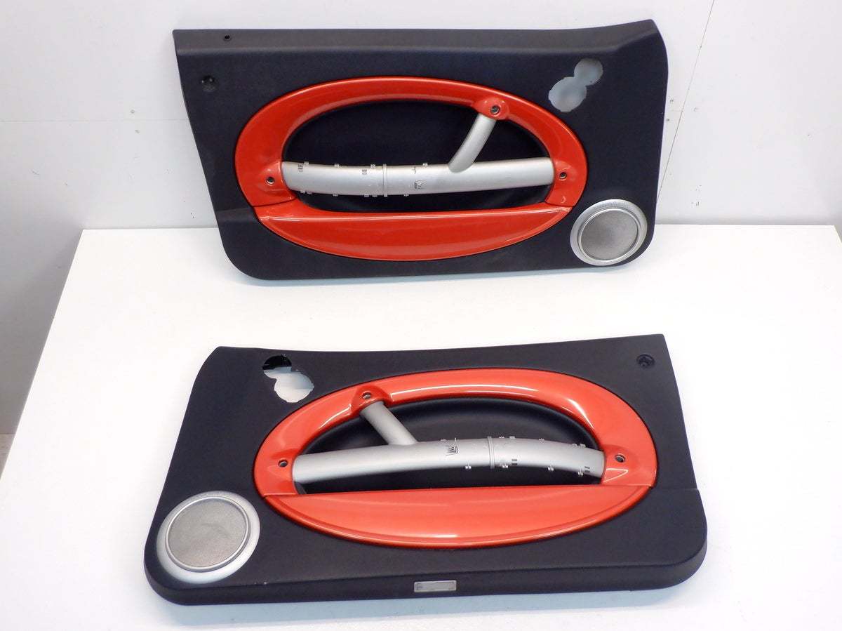 Mini Cooper Door Panels Dark Blue w/ Hot Orange Trim H/K 05-08 R50 R52 R53 243